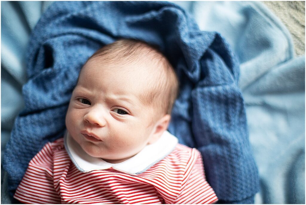 newborn boy during maryland newborn session