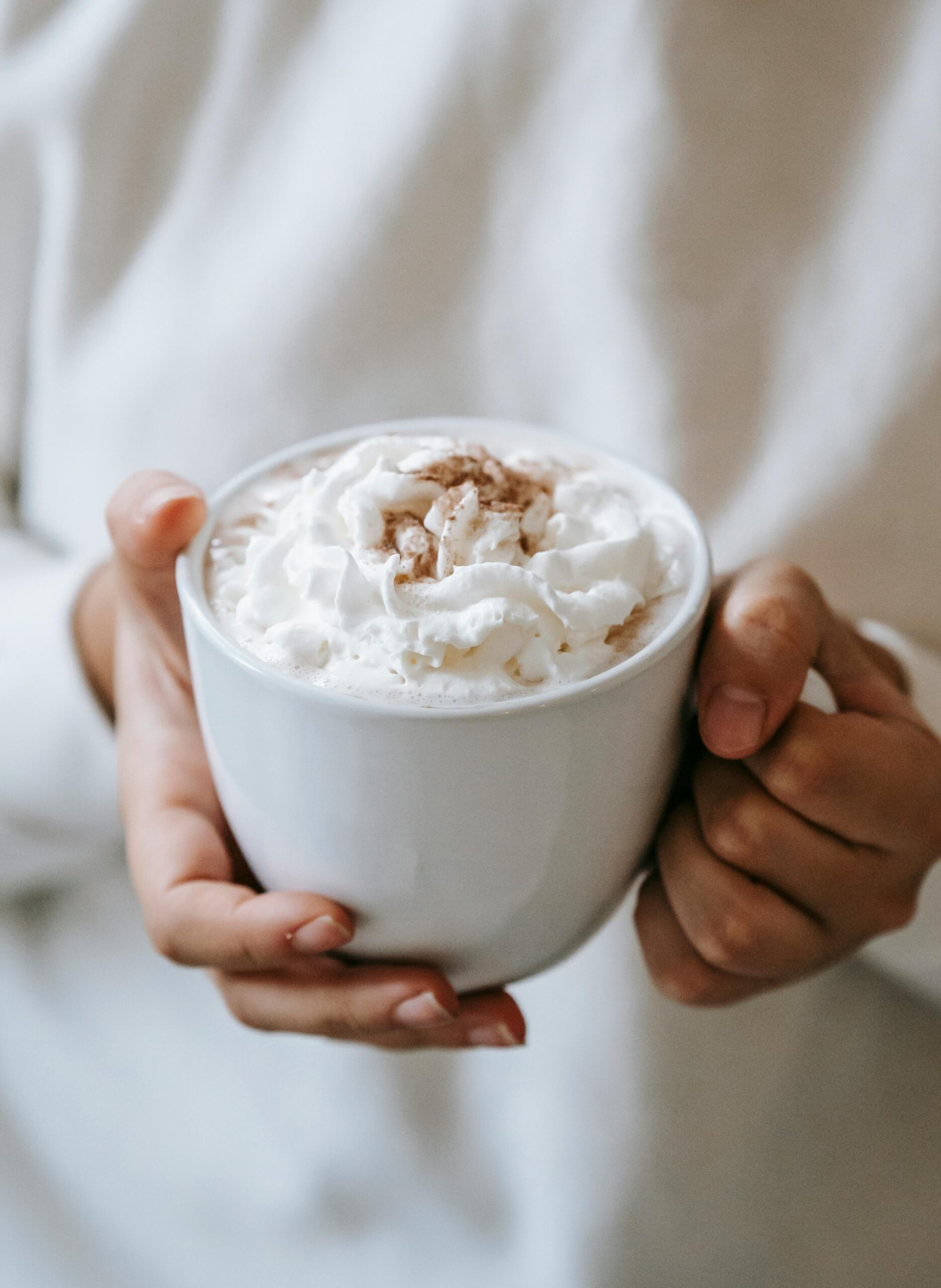 cup of hot chocolate with whipped cream