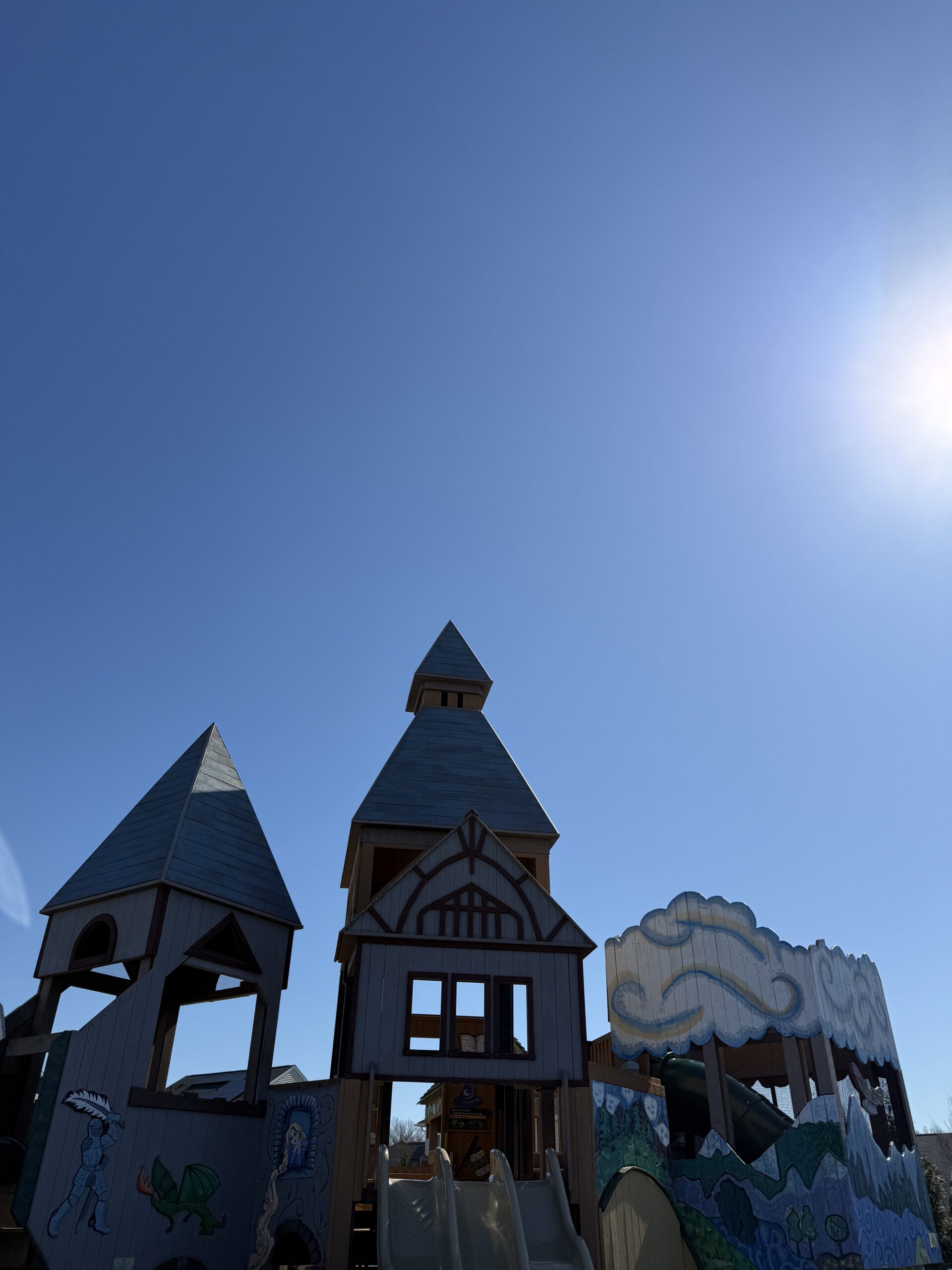 playground structure with sun shining in sky in baltimore md